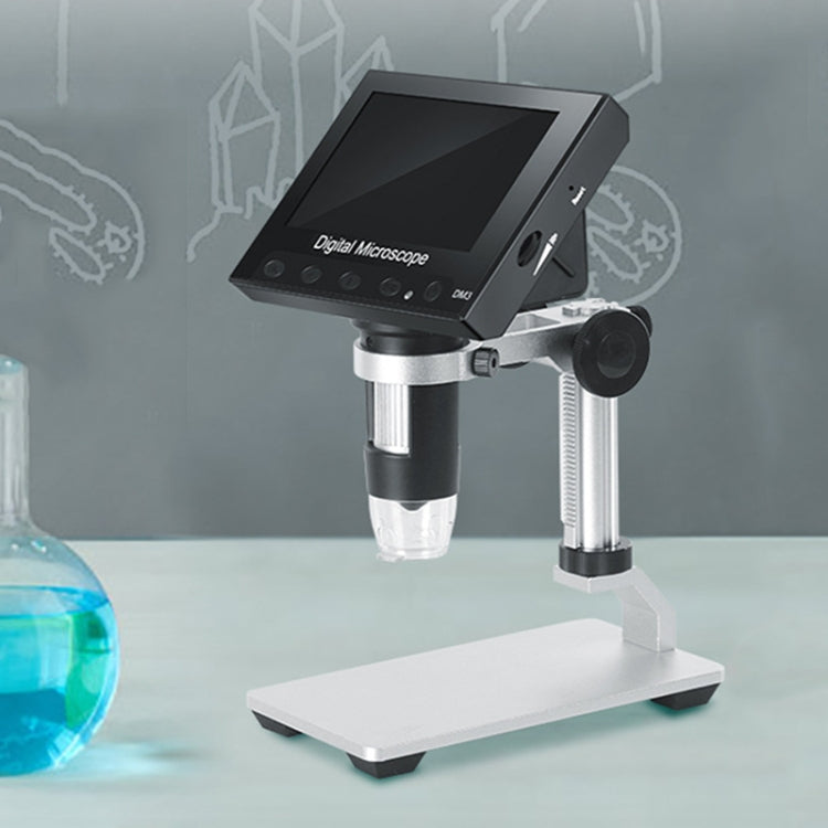 DM3 4.3-Inch Screen LED Light HD Portable Electronic Digital Microscope, Plastic, Metal