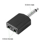 10pcs 6.5mm Male Mono To Dual 6.5mm Female Audio Conversion Connector, 6.5mm Male To Dual 6.5mm Female