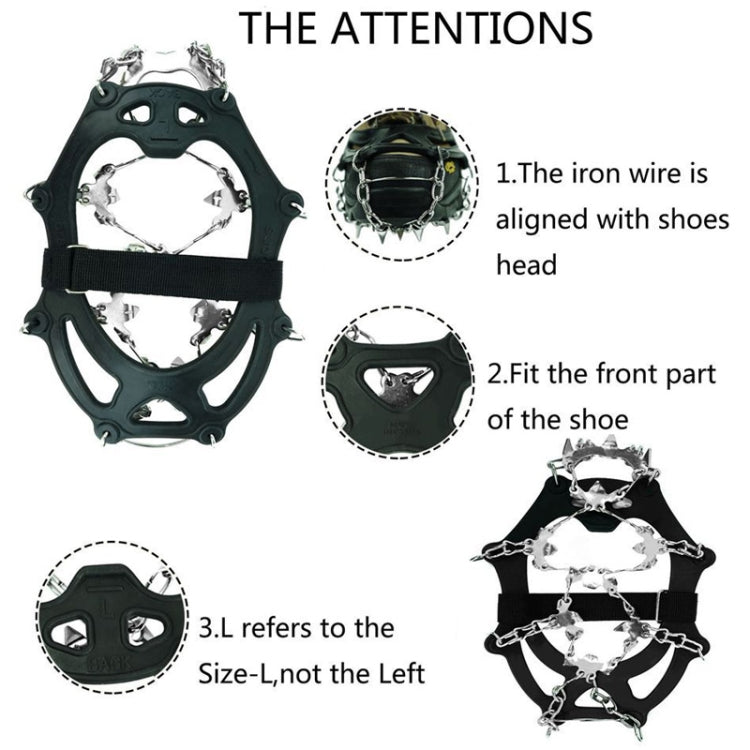 24 Teeth Outdoor Snow Anti-slip Ice Claws 201 Stainless Steel Anti-slip Shoe Cover, M, L, XL
