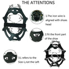 24 Teeth Outdoor Snow Anti-slip Ice Claws 201 Stainless Steel Anti-slip Shoe Cover, M, L, XL