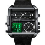 BINBOND B3332 Square Multifunctional Sports Quartz Waterproof Watch