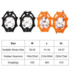 F26-2 26 Teeth Snow Mountain Non-slip Shoes Cover 201 Stainless Steel Ice Claws, Size:, M Black, L Black, XL Black, M Orange, L Orange, XL Orange