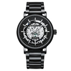 BINBOND B7872 Multifunctional Hollow Luminous Waterproof Quartz Watch, Black Steel-Black-White, White Steel-Black-White, Full-gold-Black-Gold, Black Leather-Black-Black, Black Leather-White-Black, Black Leather-Full-gold-Black
