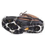 F11-1 11 Teeth 201 Stainless Steel Outdoor Snow and Ice Mountaineering Non-slip Shoes Cover, 11 Teeth (M Orange), 11 Teeth (M Black), 11 Teeth (L Orange), 11 Teeth (L Black)