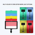 8 Inch 3200-5500K Three-color Temperature Photography Flat-panel Live Fill Light,Spec:, Small Tripod, 30cm Bracket, 42cm Bracket, 0.5m Bracket, 0.5m Bracket +Bluetooth RC, 2.1m Bracket, 2.1m Bracket+Bluetooth RC