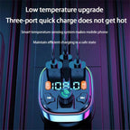 3.1A USB+PD Bluetooth Car Charger Car FM Transmitter Colorful Lighting, R2, Q3, Q5, Q7
