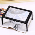 WJ10015 Full Page Reading LED Light Three-dimensional Folding Bracket Magnifying Glass, 3X Magnifying Glass