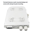 8-Core Outdoor-Rated Fiber Optic Splitter Box ABS Indoor/Outdoor Wall-Mounted Pole Fiber Optic Enclosure