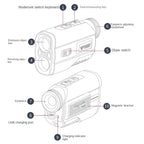 PGM JQ015 IP54 Waterproof Golf Laser Distance Meter Telescope, Measuring Distance: 400m, Measuring Distance: 600m(White)