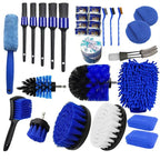 Car Wash Waterproof Gloves Wheel Hub Cleaning Brush, 30 in 1