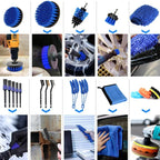 Car Wash Waterproof Gloves Wheel Hub Cleaning Brush, 30 in 1