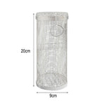 Outdoor Stainless Steel Barbecue Cage BBQ Round Mesh Tube, 20cm With Hook, 30cm With Hook