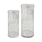 Outdoor Stainless Steel Barbecue Cage BBQ Round Mesh Tube, 20cm With Hook, 30cm With Hook