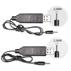 10pcs 3.7V IC Circuit Protection Lithium Battery USB Straight Head Charging Cable, 2.0mm, 2.5mm, 3.5mm, 5.5mm
