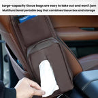 Car Seat Side Storage Pocket Hanging Leather Tissue Holder