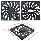 FANNE RIce Soul F12012 Desktop Chassis Ultra-thin 4pin Cooling Fan Intelligent PWM Speed Regulation, F12012