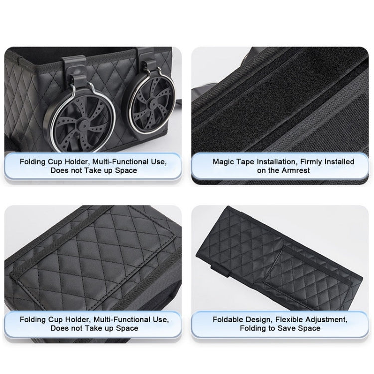 Car Armrest Box Folding Storage Box Multifunctional Water Cup Holder