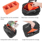 SLR Camera Bag Men Crossbody  Photography Bag Waterproof Carrying Case with USB Charging Port, Large, Small