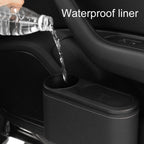Car Seat Water Cup Holder Umbrella Storage Box Trash Can, Plastic, Black Leather, Brown Leather, Beige Leather