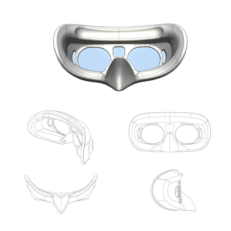 For DJI Goggles 2 Foam Padding Sponge Eye Pad Mask, Black, Gray, With Lens Cover Black, With Lens Cover Gray