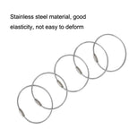 JJ11087 10pcs Stainless Steel Wire Ring Key Ring Wire Chain Key Chain, Wire Ring Key Chain