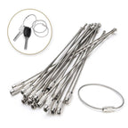 JJ11087 10pcs Stainless Steel Wire Ring Key Ring Wire Chain Key Chain, Wire Ring Key Chain
