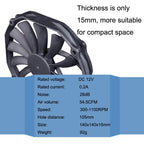 FANNER Ice Soul F14015 4PIN PWM Ultra-thin Chassis Fan Desktop Computer Radiator, F14015