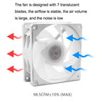 MF12025 5V ARGB 12cm Shenguang Synchronous Water Cold Radiator Large Air Volume Chassis Fan, MF12025 White, MF12025 Black