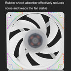 MF12025 5V ARGB 12cm Shenguang Synchronous Water Cold Radiator Large Air Volume Chassis Fan, MF12025 White, MF12025 Black