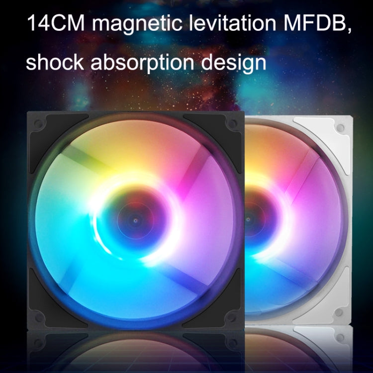 MF14025 5V ARGB 14cm Shenguang Synchronous Magnetic Evitation Dynamic Pressure Bearing Row Chassis Fan, MF14025 Black, MF14025 White