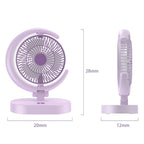 LF-002 Mini USB Rechargeable Light Desktop Fan Rotatable Night Light Silent Fan