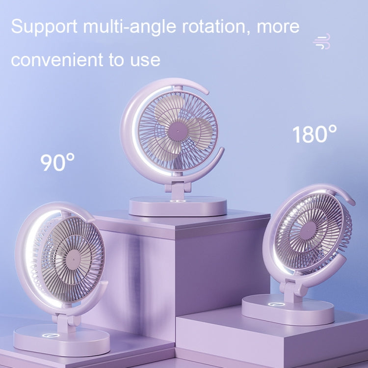 LF-002 Mini USB Rechargeable Light Desktop Fan Rotatable Night Light Silent Fan