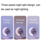 LF-002 Mini USB Rechargeable Light Desktop Fan Rotatable Night Light Silent Fan