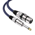 Blue and Black Net TRS 6.35mm Male To Caron Female Microphone XLR Balance Cable, 0.5m, 1m, 1.8m, 3m, 5m, 8m, 10m, 12m, 15m, 20m, 25m, 30m
