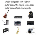 2 Straight Head 6.35mm Guitar Cable Oxygen-Free Copper Core TS Large Two-core Cable, 0.15m, 0.3m, 0.5m, 1m, 1.5m, 2m, 3m, 5m, 8m, 10m