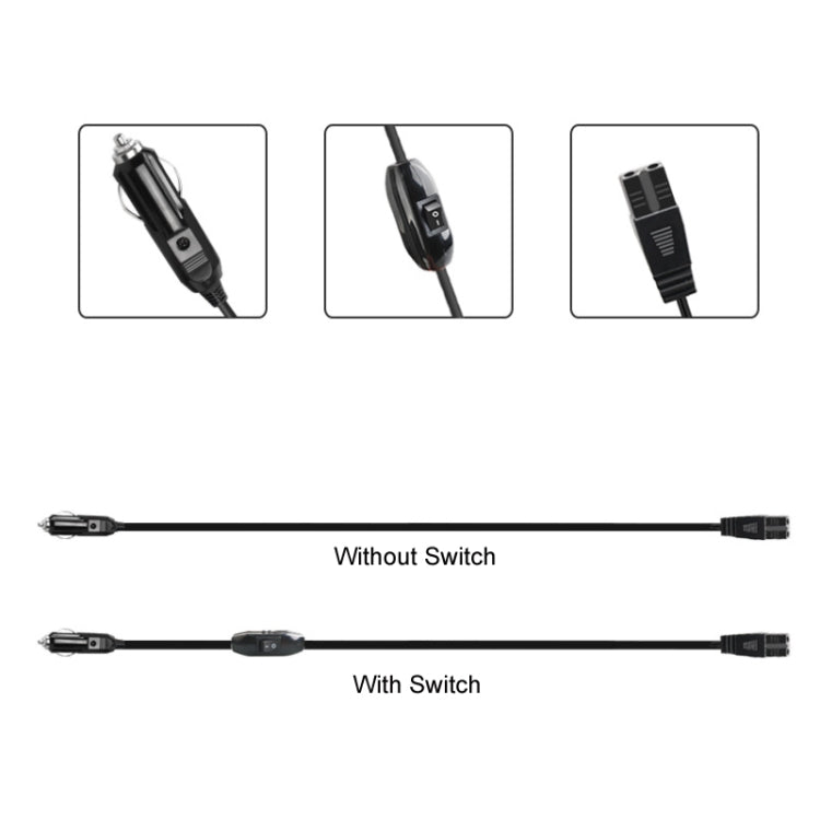 12V/24V Car Refrigerator Cable B Suffix Cigarette Lighter Plug Power Cord, Length:, 1m With Switch, 2m Without Switch, 2m With Switch, 3m With Switch, 4m Without Switch, 4m With Switch, 5m Without Switch, 5m With Switch