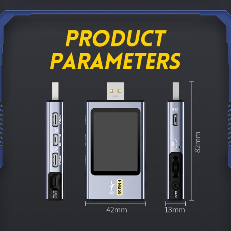 FNIRSI FNB58 USB Voltage Ammeter TYPE-C Fast Charge Power Tester, Bluetooth, Without Bluetooth