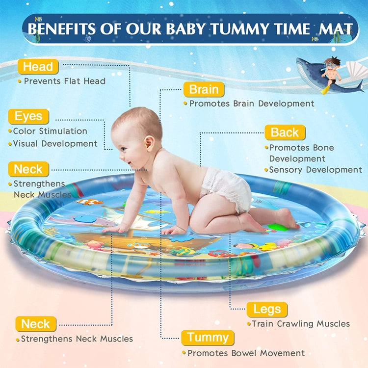 93cm Baby Kids Water Play Mat Inflatable PVC Shark Water Pad, 93cm Shark