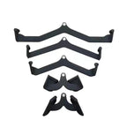 V-shaped Handles Attachments for Pulley and Lat Pulldown Machines, 5 In 1, 8 In 1, No. 1 Opposite, No. 2 Outgoing, No. 6 Biceps Up Pull, No. 7 Triceps Up Pull, No. 8 Triceps Down Pull