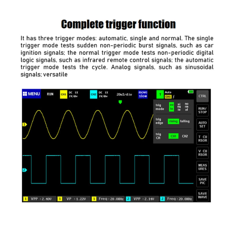FNIRSI 1013D 1GS Sampling Dual Channel 100M Bandwidth Digital Oscilloscope, US Plug, 1013D