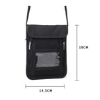 ZD-WM-06 RFID Hanging Neck Bag Passport Bag Anti-scanning Anti-magnetic Messenger ID Bag, ZD-WM-06 Beige Yellow, ZD-WM-06 Black