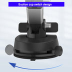 ZJ137 Suction Cup Car Phone Holder 2 In 1 Number Plate Phone Stand Truck Phone Mount, ZJ137 Black