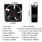 220V 38W 15cm Roller Chassis Electrical Cabinet Shaft, Oil Bearing Fan, Double Rolling Ball Bearing Fan