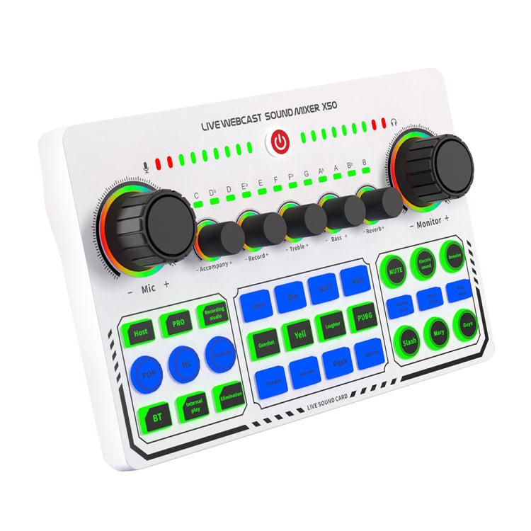 X50 Bluetooth RGB LED Live Sound Card With OTG Port Interface, X50