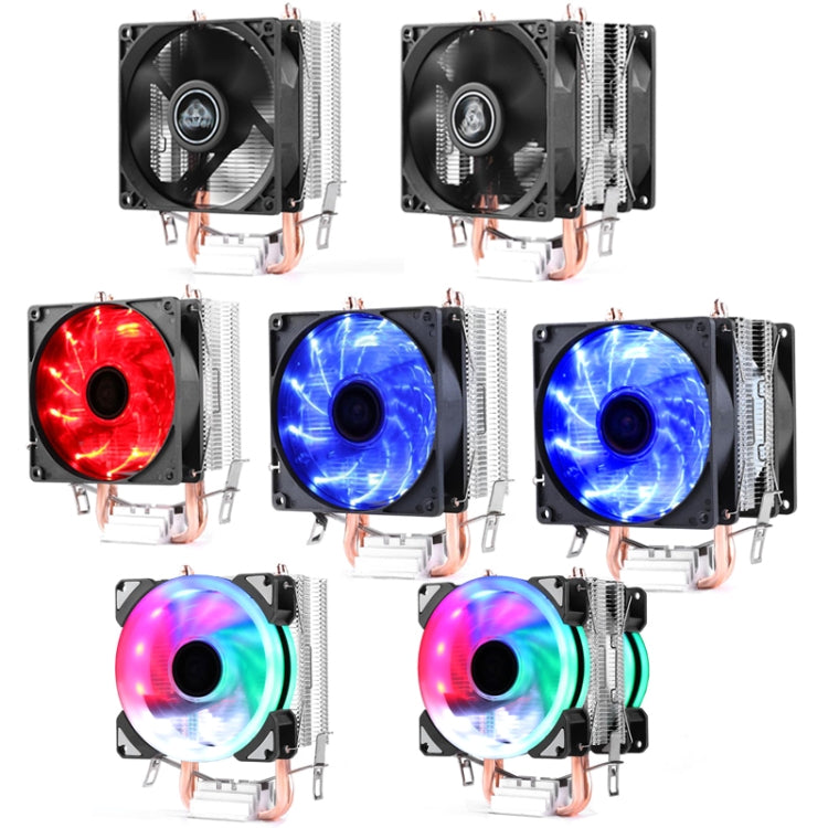 Desktop Computer Double Copper Tube CPU Radiator Super Quiet, 2 Tube Color Light 3-pin Double Fan, 2 Tube Without Light 3-pin Single Fan, 2 Tube Without Light 3-pin Double Fan, 2 Tube Red Light 3-pin Single Fan, 2 Tube Blue Light 3-pin Single Fan      ...