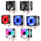 Desktop Computer Double Copper Tube CPU Radiator Super Quiet, 2 Tube Color Light 3-pin Double Fan, 2 Tube Without Light 3-pin Single Fan, 2 Tube Without Light 3-pin Double Fan, 2 Tube Red Light 3-pin Single Fan, 2 Tube Blue Light 3-pin Single Fan      ...