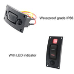Marine Self-Locking Resetting Switch With Overload Protection Indicator Light, ON-OFF-ON 3 Switch, ON-OFF 2 Switch, ON-OFF-ON 3 Switch (Printed), Square 5V 3.4A Car Charging Panel
