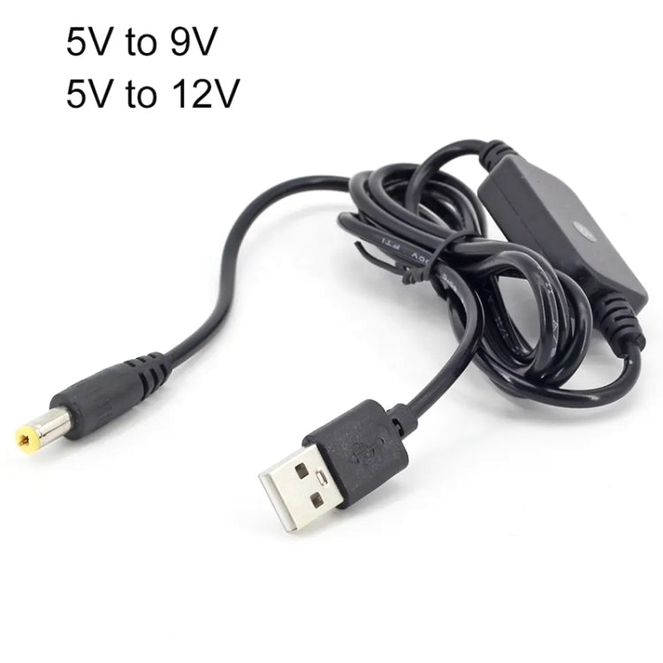 USB Booster Cable Mobile Power Monitoring Power Cord, 2pcs DC 5V To 9V, 2pcs DC 5V To 12V