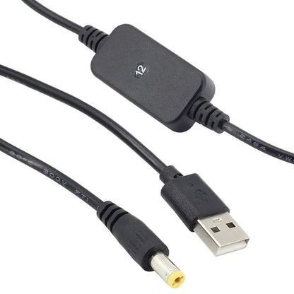 USB Booster Cable Mobile Power Monitoring Power Cord, 2pcs DC 5V To 9V, 2pcs DC 5V To 12V