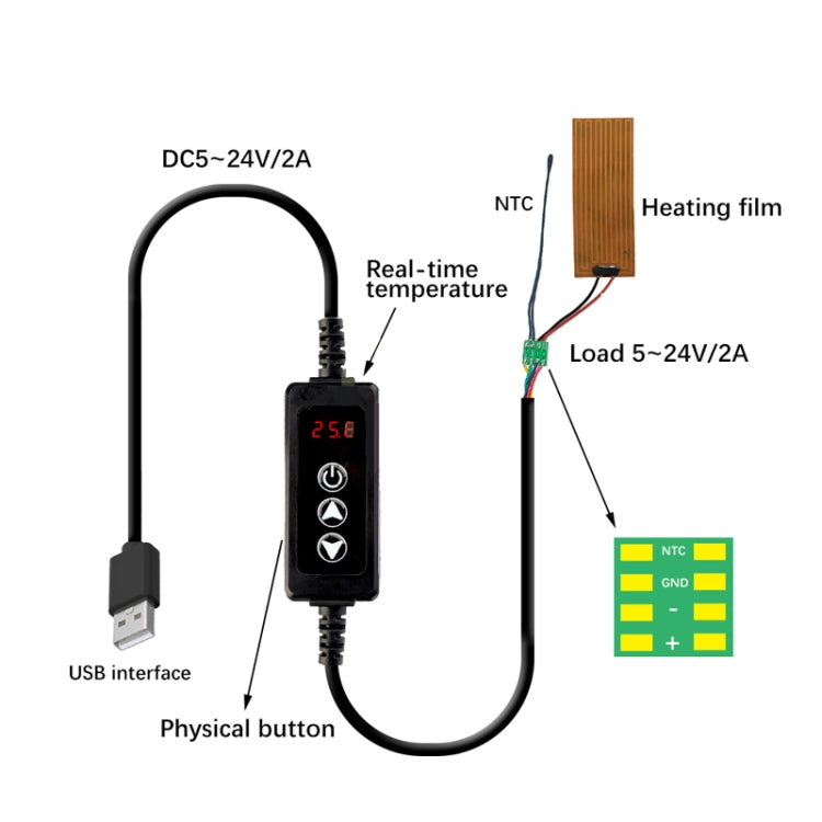 W-3301 Intelligent Digital Display Thermostat Pet Heating Pad Milk Warmer Thermostat Controller, W-3301